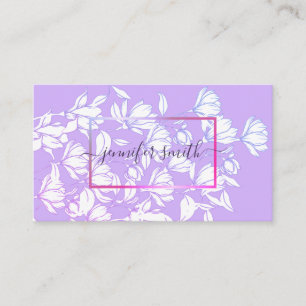 Floral Bouquet Muster Einfach Lilac Lila Elegant Visitenkarte