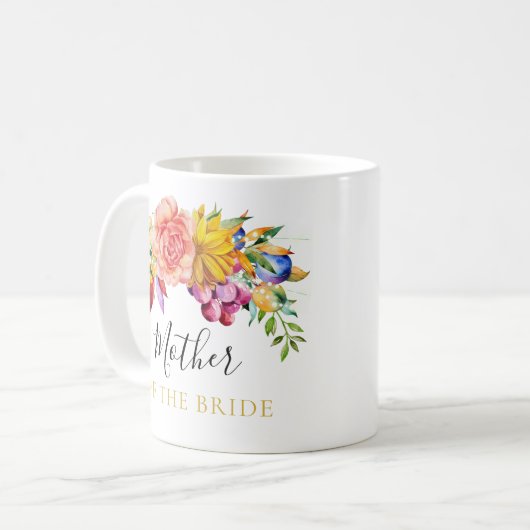 Floral Bouquet Mutter der Braut Kaffeetasse (Vorderseite Links)