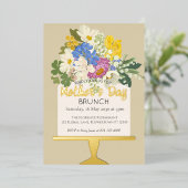 Floral Bouquet Muttertagsbrunch Folieneinladung (Stehend vorne)