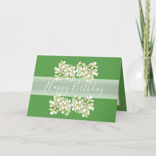 Floral Bouquet Orchid Blume Green Girl Karte (Vorderseite)