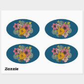 Floral Bouquet Oval Sticker (Blatt)