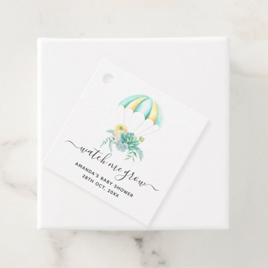 Floral Bouquet Parachute Kinderdusche Danke Geschenkanhänger (Beispiel)