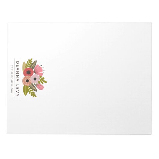 Floral Bouquet Personalisiert Business Notepad Notizblock (Vorderseite)