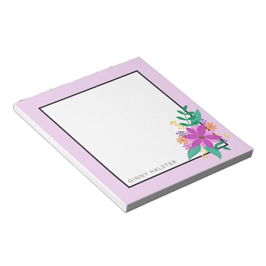 Floral Bouquet Personalisiert Notepad 5,5" x 6" Notizblock (angewinkelt)