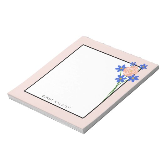 Floral Bouquet Personalisiert Notepad 5,5" x 6" Notizblock (Rotiert)