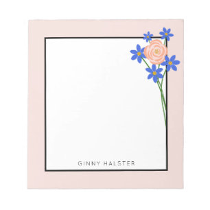 Floral Bouquet Personalisiert Notepad 5,5" x 6" Notizblock