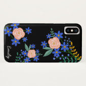 Floral Bouquet Personalisiert Phone Case (Rückseite (Horizontal))