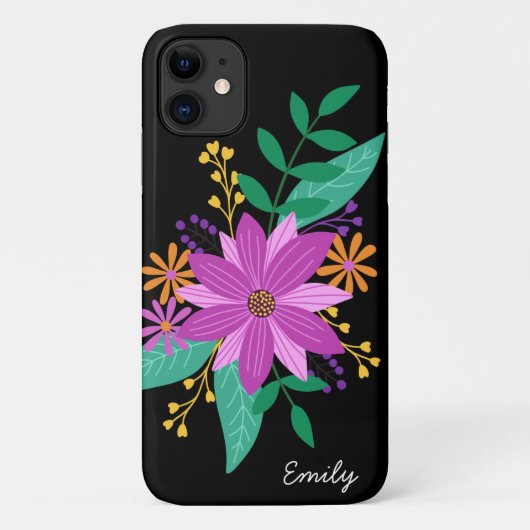 Floral Bouquet Personalisiert Phone Case (Rückseite)