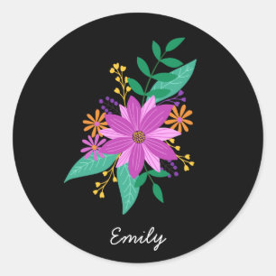 Floral Bouquet Personalisiert Rundaufkleber Runder Aufkleber