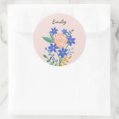 Floral Bouquet Personalisiert Rundaufkleber Runder Aufkleber (Tasche)