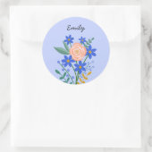 Floral Bouquet Personalisiert Rundaufkleber Runder Aufkleber (Tasche)