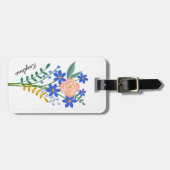 Floral Bouquet Personalisierte Gepäckmarke Gepäckanhänger (Vorderseite horizontal)