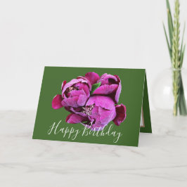 Floral Bouquet Pink Peonies Flower Girl Geburtstag Karte