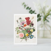 Floral Bouquet Postcard Postkarte (Stehend Vorderseite)