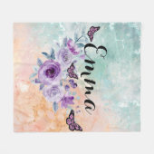Floral bouquet purple garden fleecedecke (Vorderseite (Horizontal))