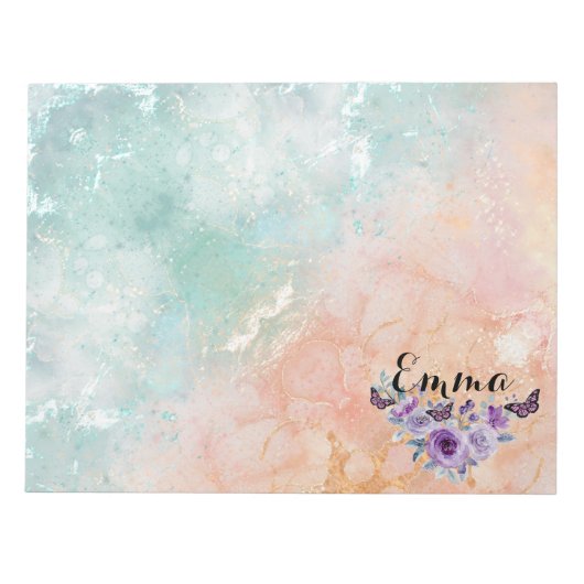 Floral bouquet purple garden notizblock (Vorderseite)