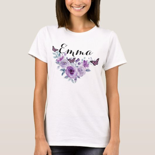 Floral bouquet purple garden T-Shirt (Vorderseite)