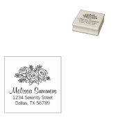 Floral Bouquet, Rose Blume Adresse Gummistempel (Stempel)