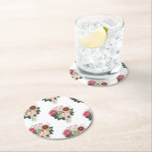 Floral Bouquet Runder Pappuntersetzer (Vor Ort)