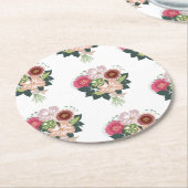 Floral Bouquet Runder Pappuntersetzer (Angewinkelt)
