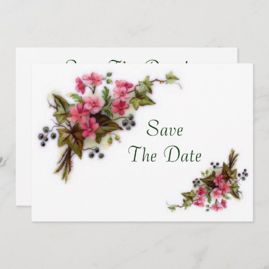 Floral Bouquet Save the Date (Vorne/Hinten)