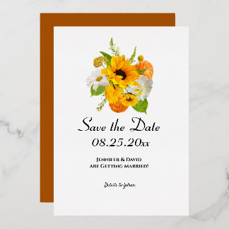 Floral Bouquet Save the Date Folieneinladung