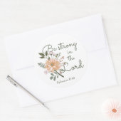 Floral Bouquet, sei stark in der Lord Bible Verse Runder Aufkleber (Umschlag)