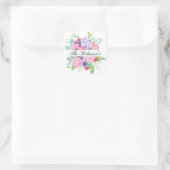 Floral Bouquet Siegel Quadratischer Aufkleber (Tasche)