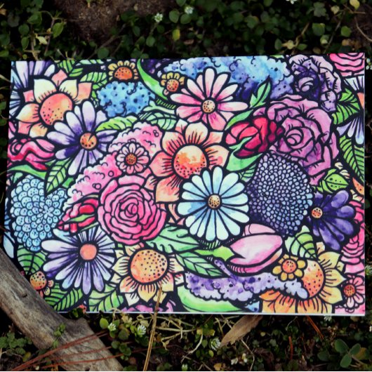 Floral Bouquet Spring Blume Karte