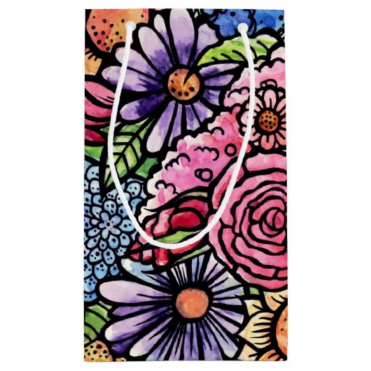 Floral Bouquet Spring Blume Kleine Geschenktüte (Rückseite)