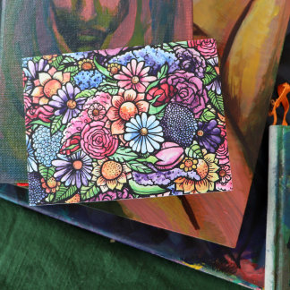 Floral Bouquet Spring Blume Postkarte