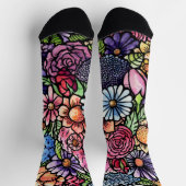 Floral Bouquet Spring Blume Socken (Oben)