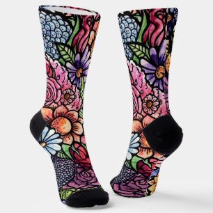 Floral Bouquet Spring Blume Socken