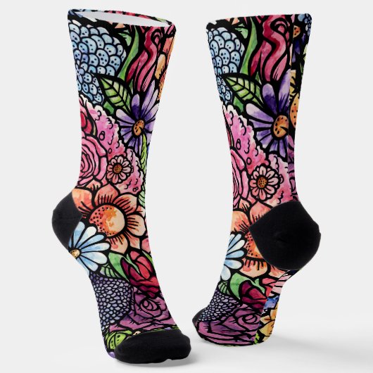 Floral Bouquet Spring Blume Socken (Gewinkelt)