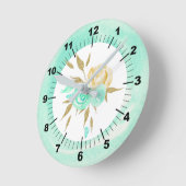 Floral Bouquet Square Wall Clock Runde Wanduhr (Winkel)