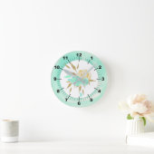 Floral Bouquet Square Wall Clock Runde Wanduhr (Zuhause)