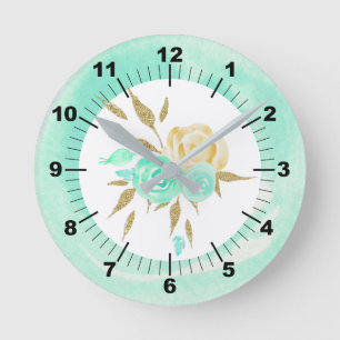 Floral Bouquet Square Wall Clock Runde Wanduhr
