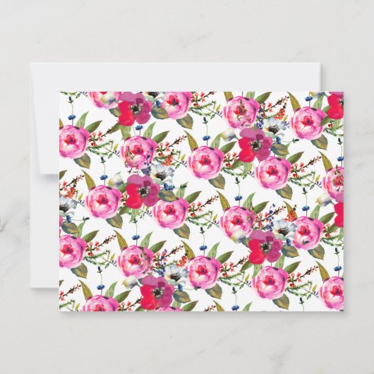 Floral Bouquet Trauzeugin Card Einladung (Rückseite)