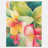 Floral Bouquet Tropische Blume Fleecedecke (Vorderseite)