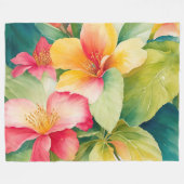 Floral Bouquet Tropische Blume Fleecedecke (Vorderseite (Horizontal))
