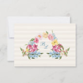 Floral Bouquet Vintag RSVP Karte (Rückseite)