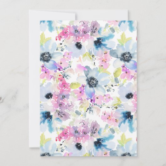 Floral Bouquet Watercolor | Vielen Dank Dankeskarte (Rückseite)