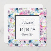 Floral Bouquet WatercolorBridesmaid Einladung (Vorne/Hinten)