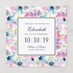 Floral Bouquet WatercolorBridesmaid Einladung