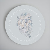 Floral Bouquet Wedding Couple Names Rücksendeadres Runder Aufkleber