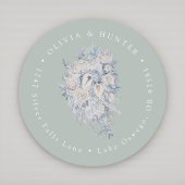 Floral Bouquet Wedding Couple Names Rücksendeadres Runder Aufkleber