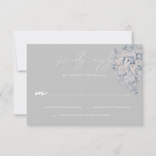Floral Bouquet Wedding RSVP Response Card Karte (Vorderseite)