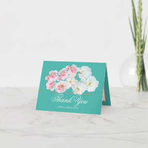 Floral Bouquet White Blume Hochzeit Vielen Dank Dankeskarte