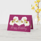 Floral Bouquet White Calla Lilies Floral Geburtsta Karte (Gelbe Blume)