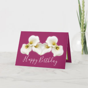 Floral Bouquet White Calla Lilies Floral Geburtsta Karte